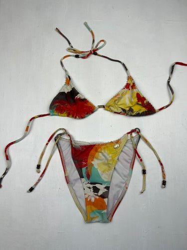 Multicolor graphic bikini set (S)
