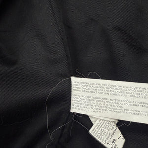 Black real leather zip up biker jacket (M)