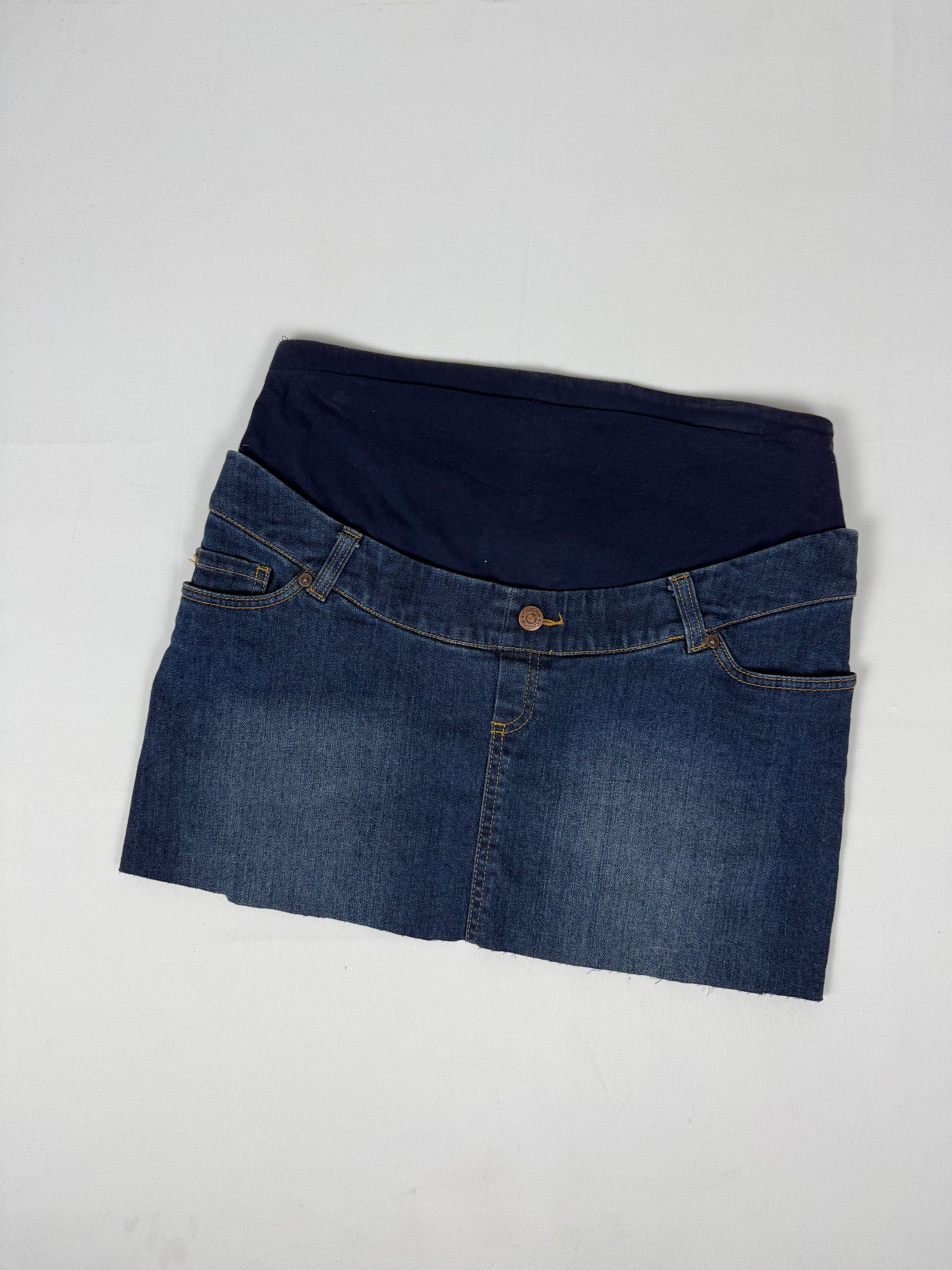Blue denim low rise mini skirt (M/L)