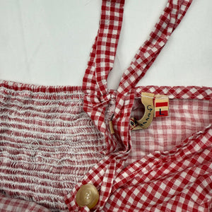 Red check print cotton cami top (L)