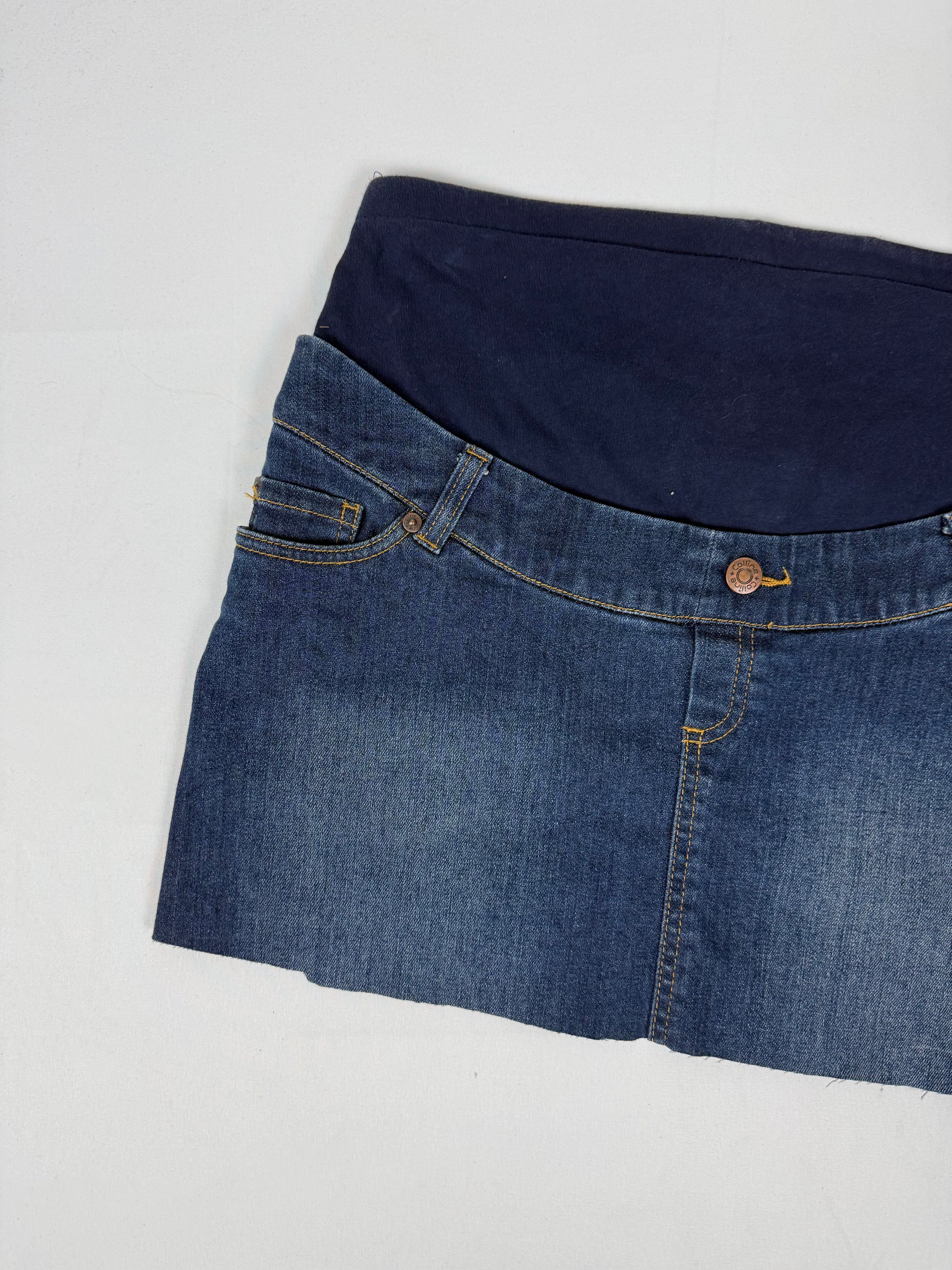Blue denim low rise mini skirt (M/L)