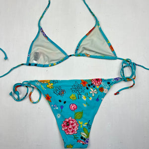 Blue floral bikini set (M)
