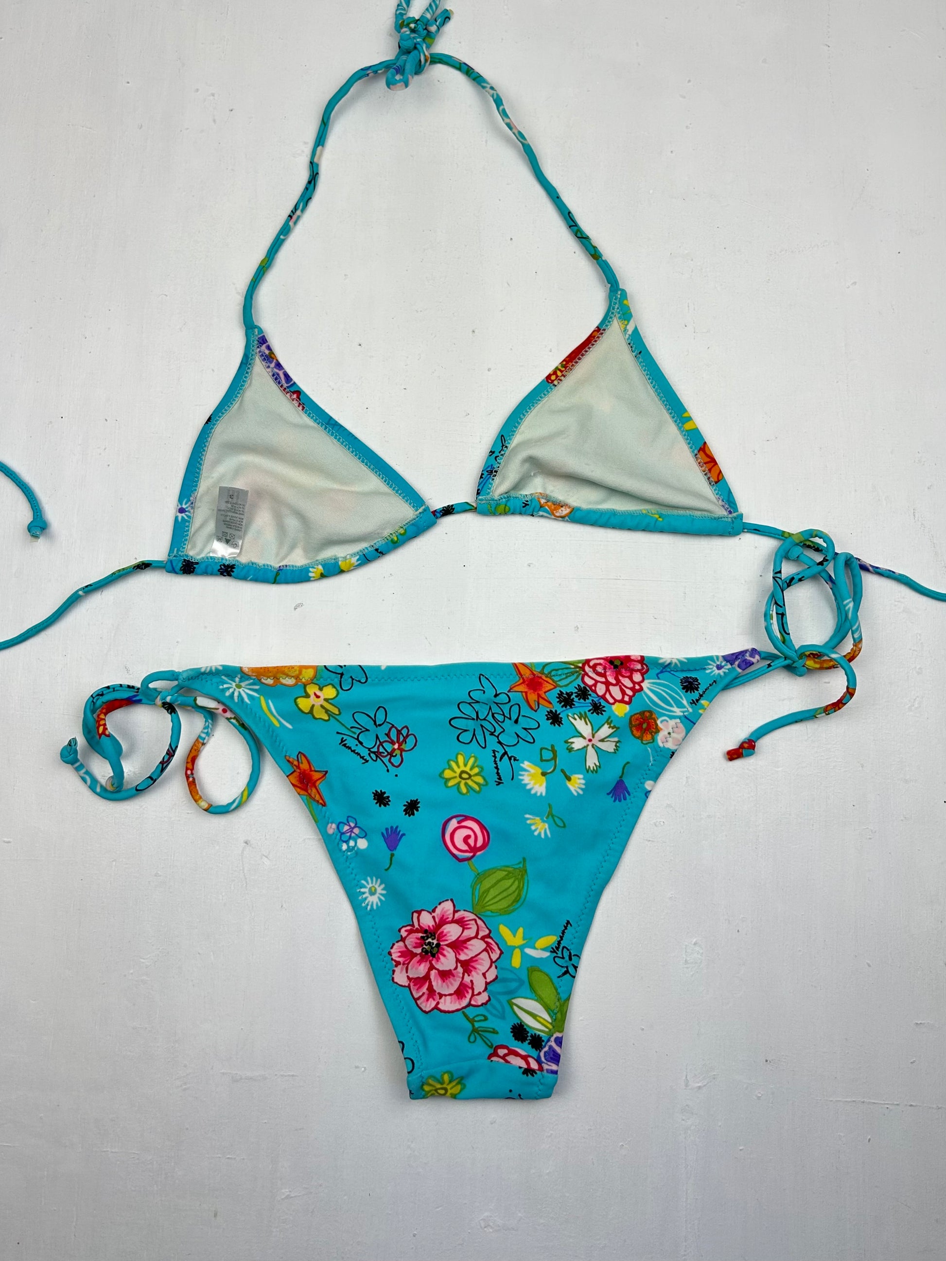 Blue floral bikini set (M)