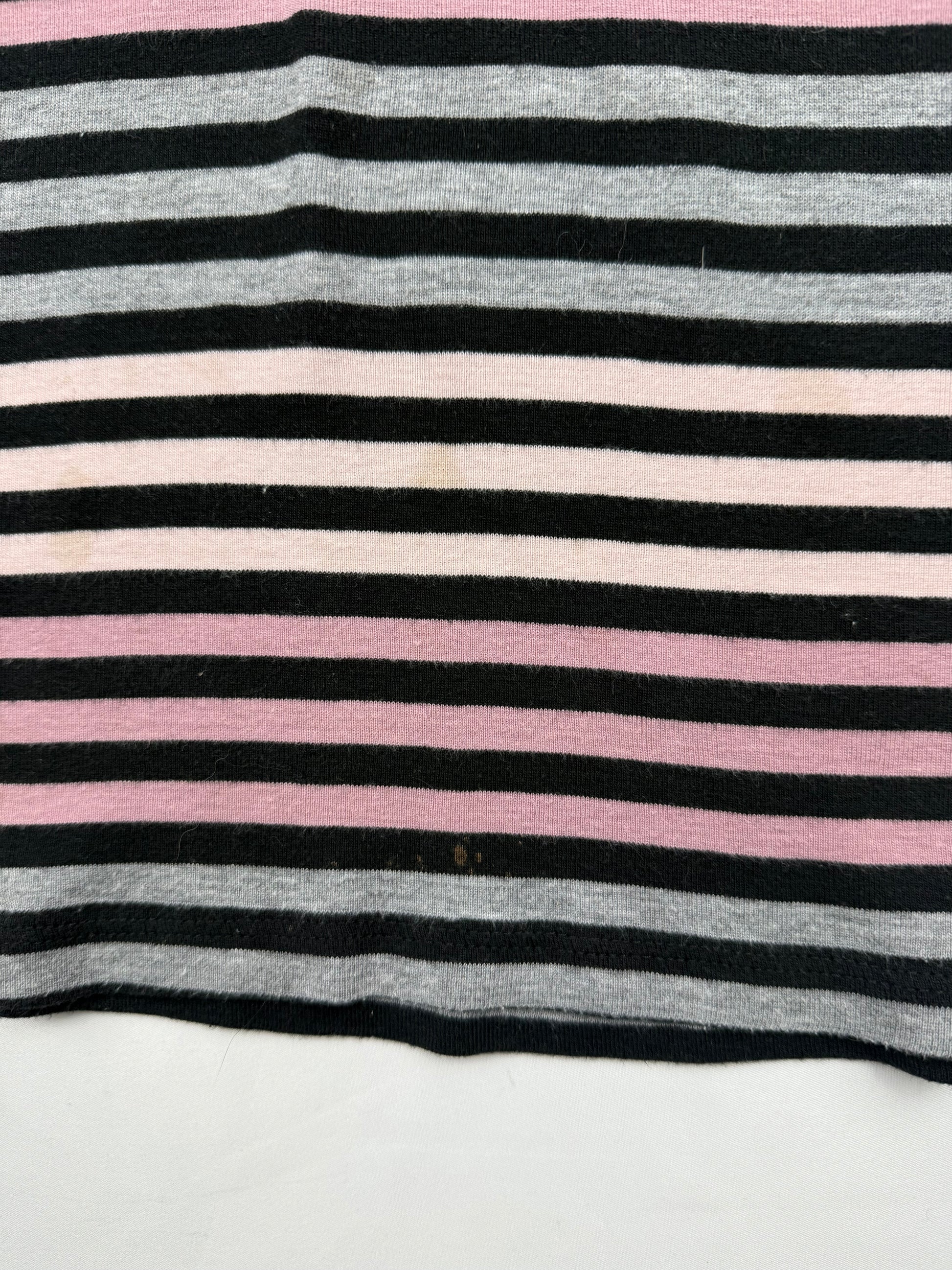 Pink striped 100% cotton long sleeves top (M)