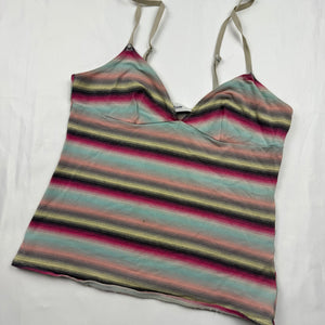 Multicolor striped cotton tight fit cami top (S/M)
