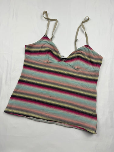 Multicolor striped cotton tight fit cami top (S/M)
