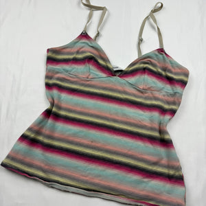 Multicolor striped cotton tight fit cami top (S/M)