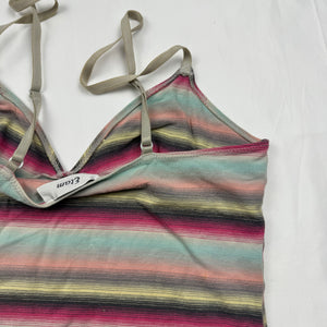 Multicolor striped cotton tight fit cami top (S/M)