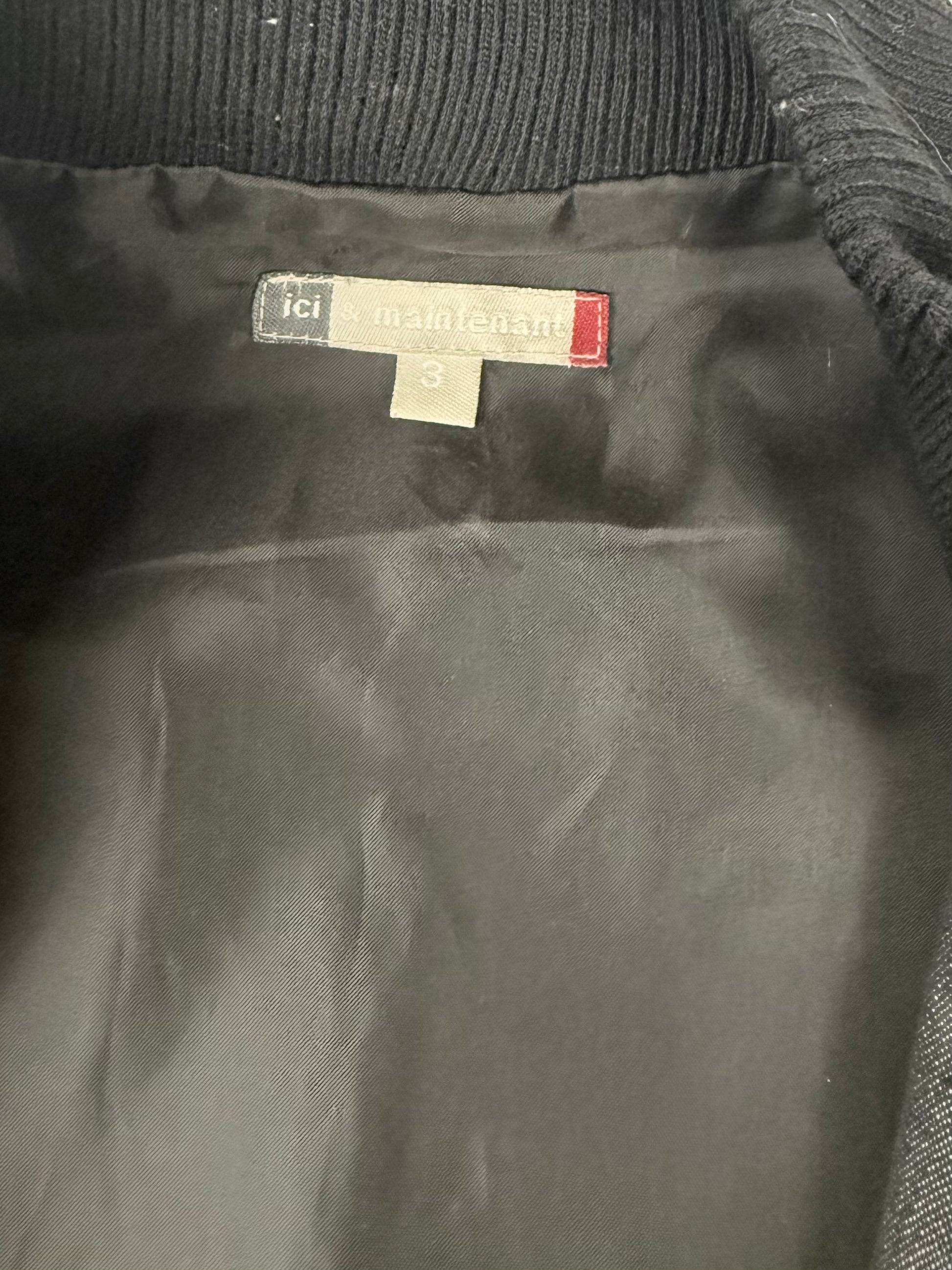 Grey denim cotton zip up jacket (L)