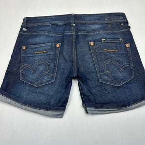 Navy denim low rise mini short (M)