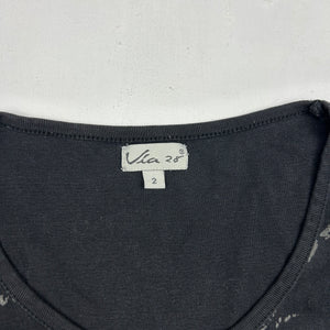 Black graphic long sleeves top (M)