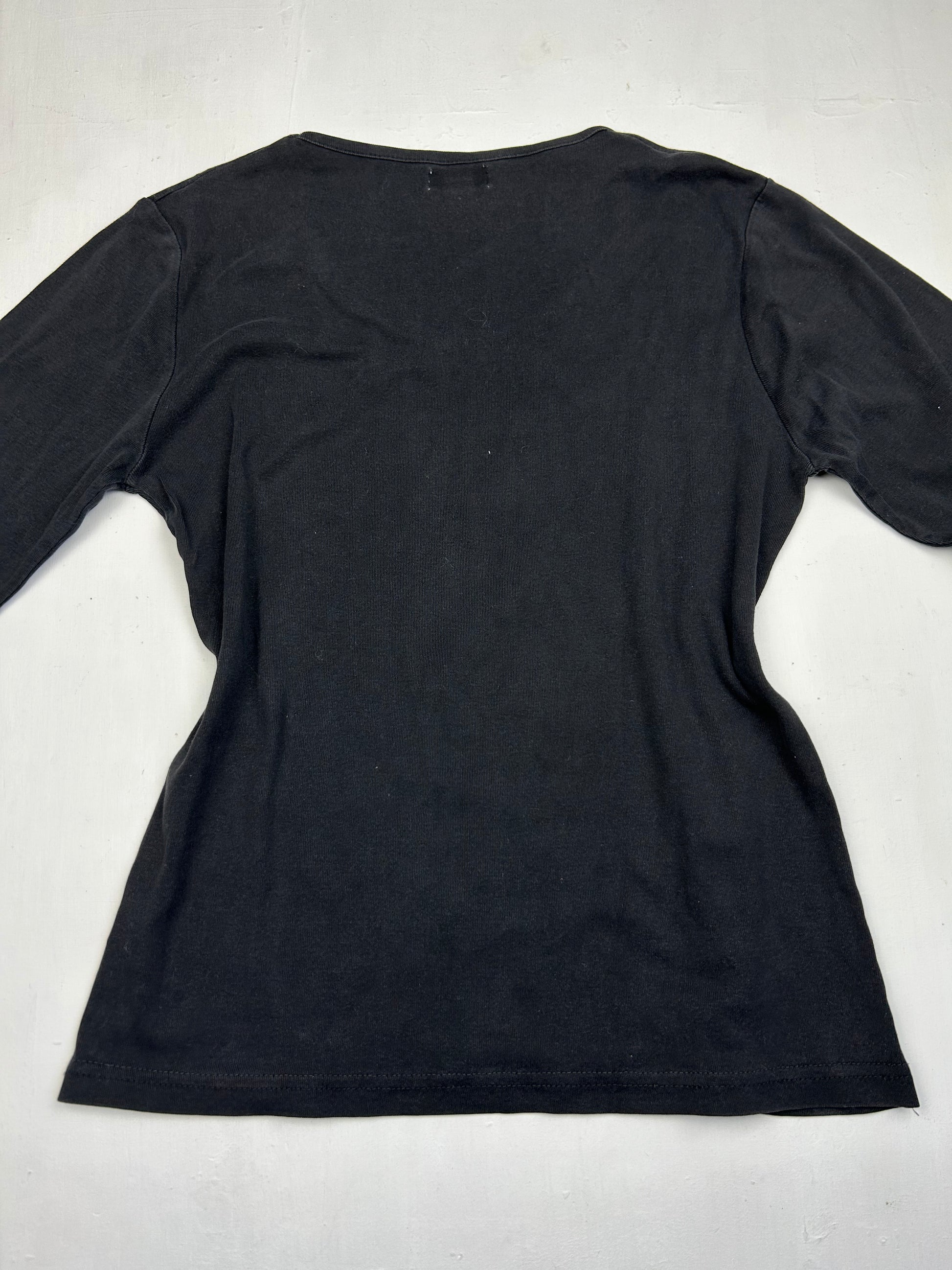 Black graphic long sleeves top (M)
