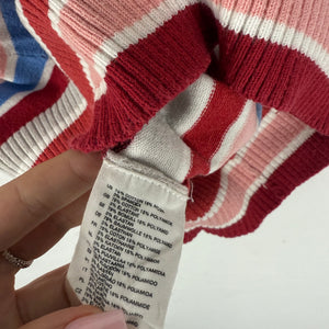 Multicolor striped tight fit V neck jumper (XS/S)