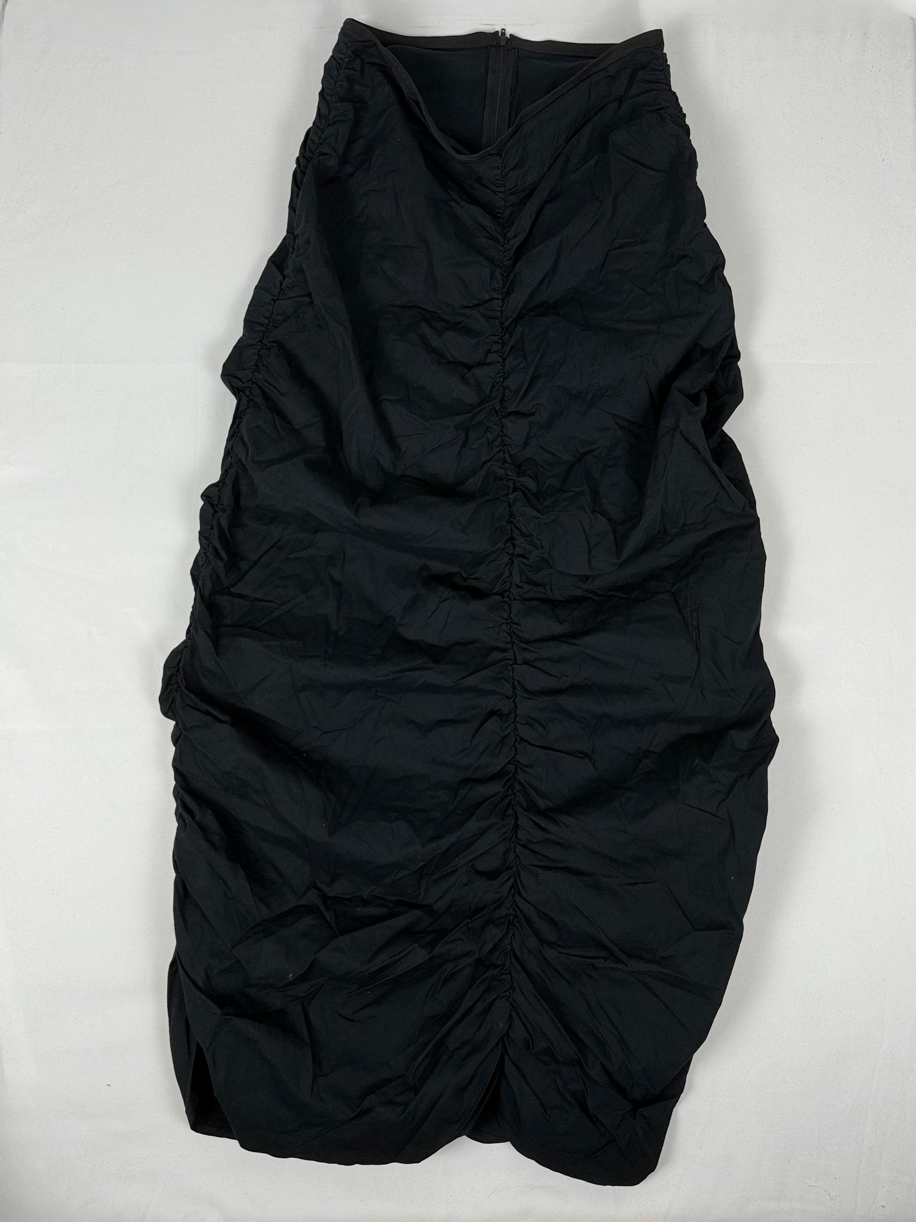 Black ruched maxi skirt (S)