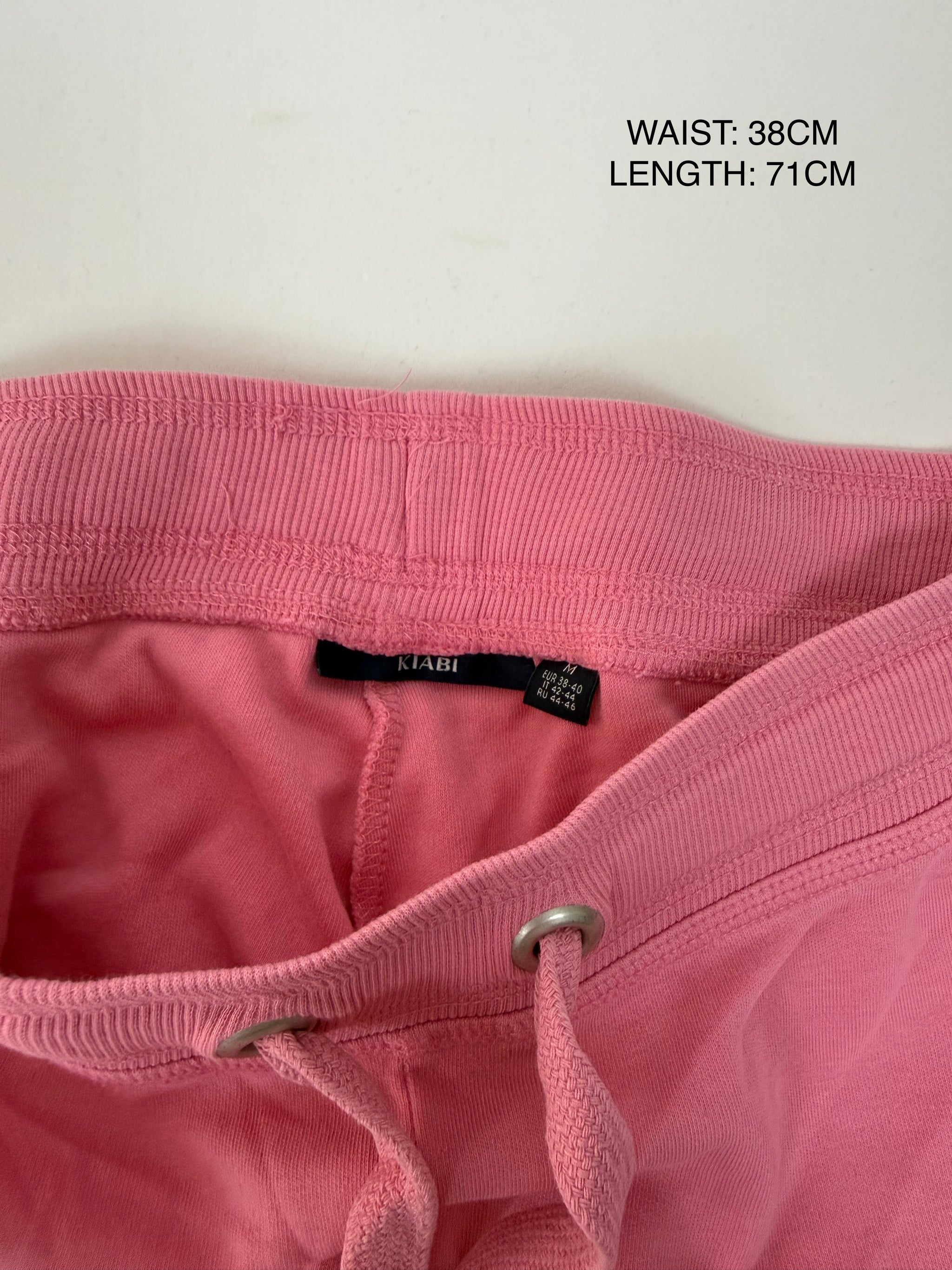 Pink cotton activewear capri pants (M)