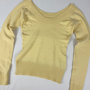 Yellow tight fit large neck jumper (XS/S)
