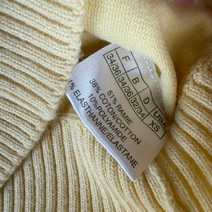 Yellow tight fit large neck jumper (XS/S)