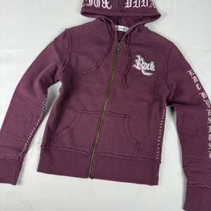 Purple cotton zip up hoodie (S/M)