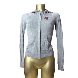 Grey tight fit super stretchy zip up hoodie (S/M)