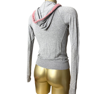 Grey tight fit super stretchy zip up hoodie (S/M)