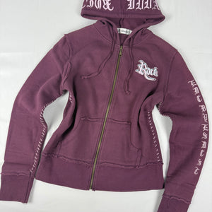 Purple cotton zip up hoodie (S/M)