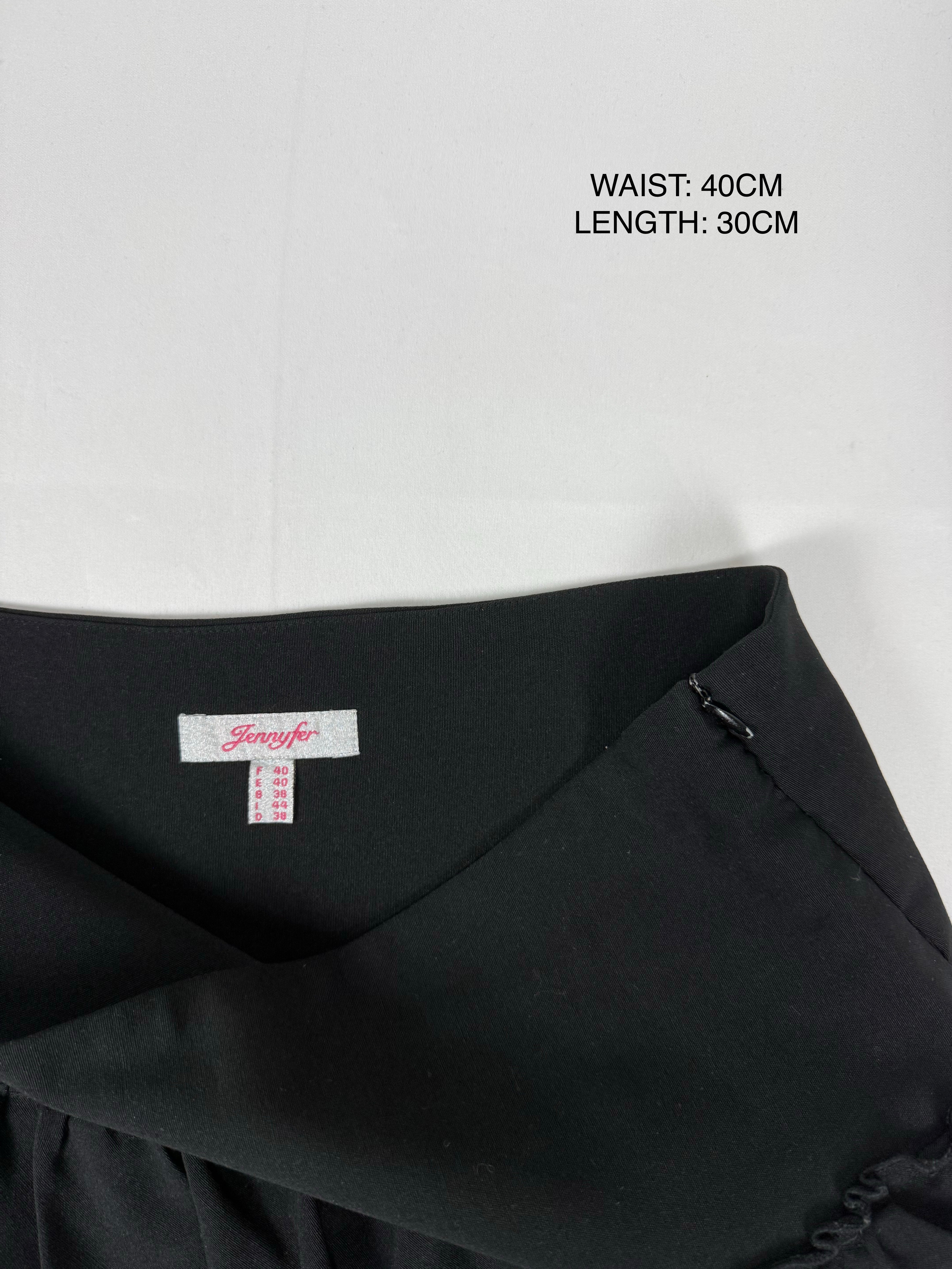 Black pleated low rise mini skirt (M)