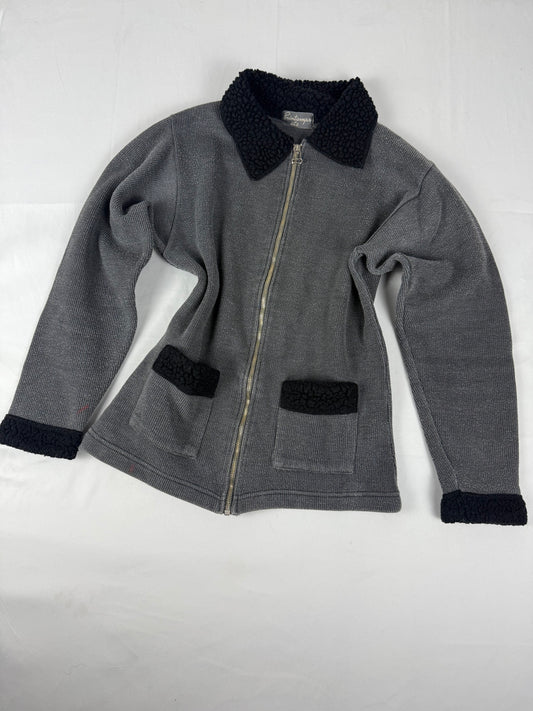 Grey ribbed zip up jacket (S/M)