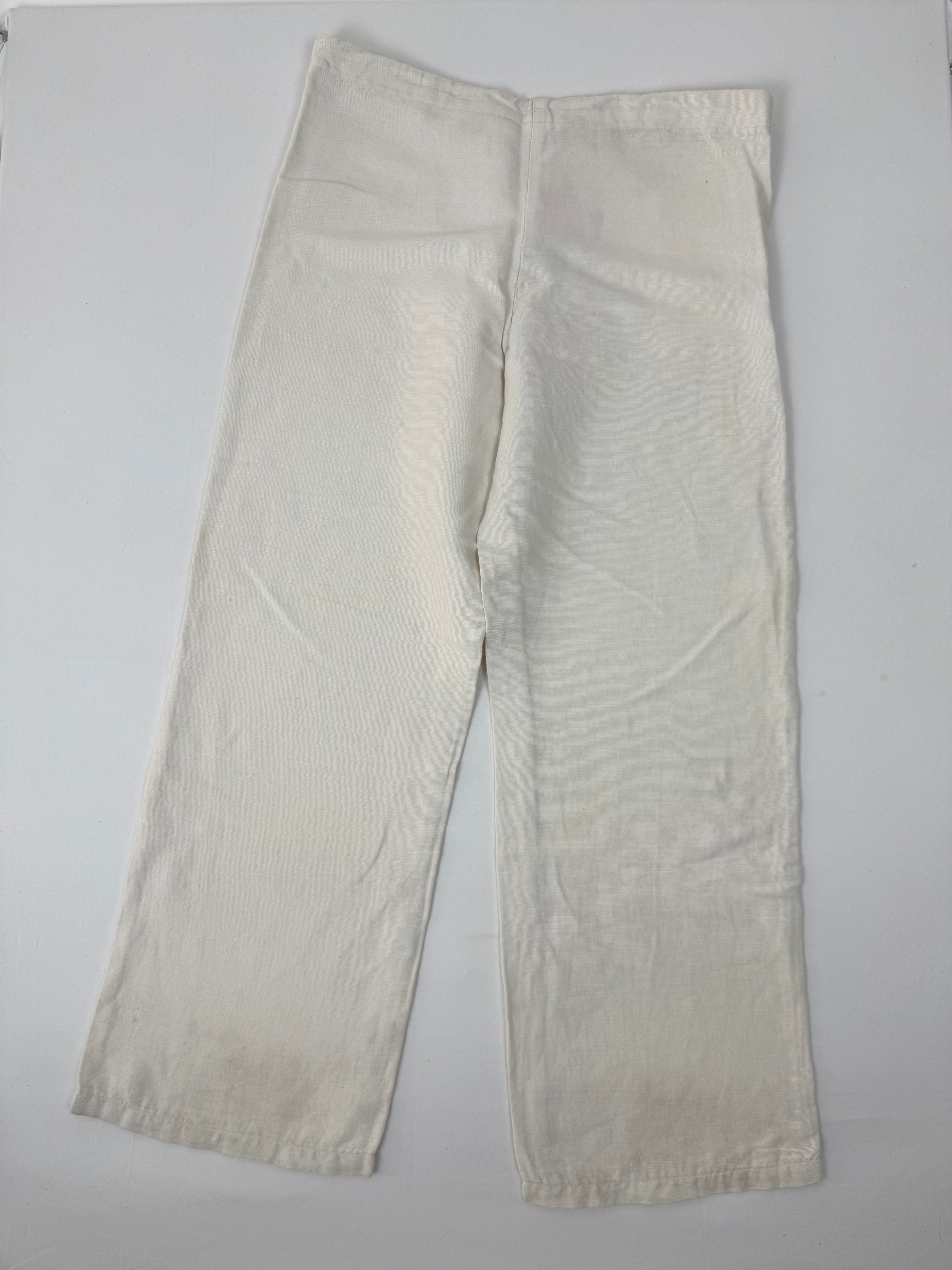 White linen baggy pants (M)