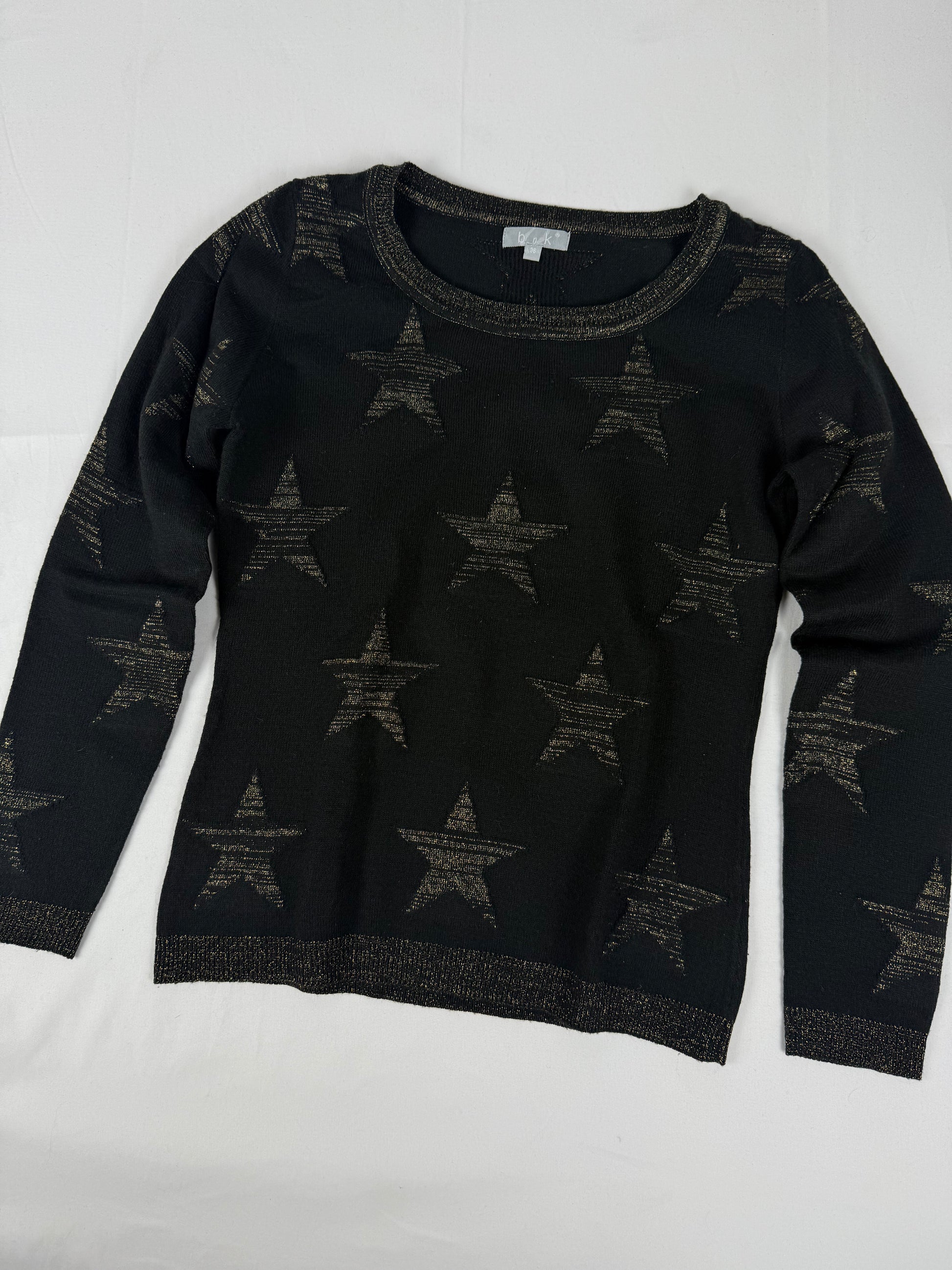 Black & gold stars print jumper (S)