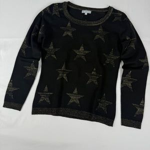 Black & gold stars print jumper (S)