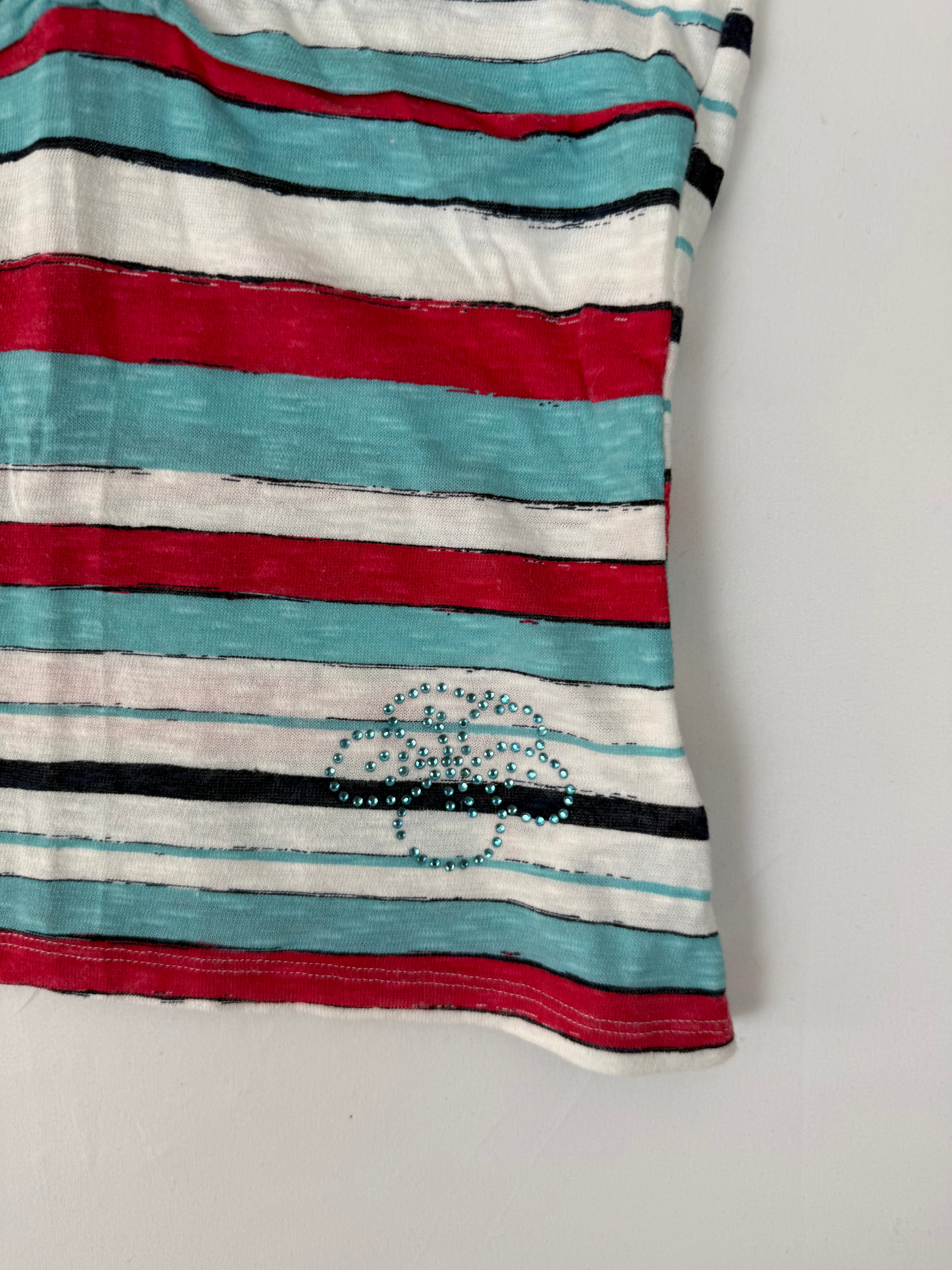 Blue striped cotton top (S)