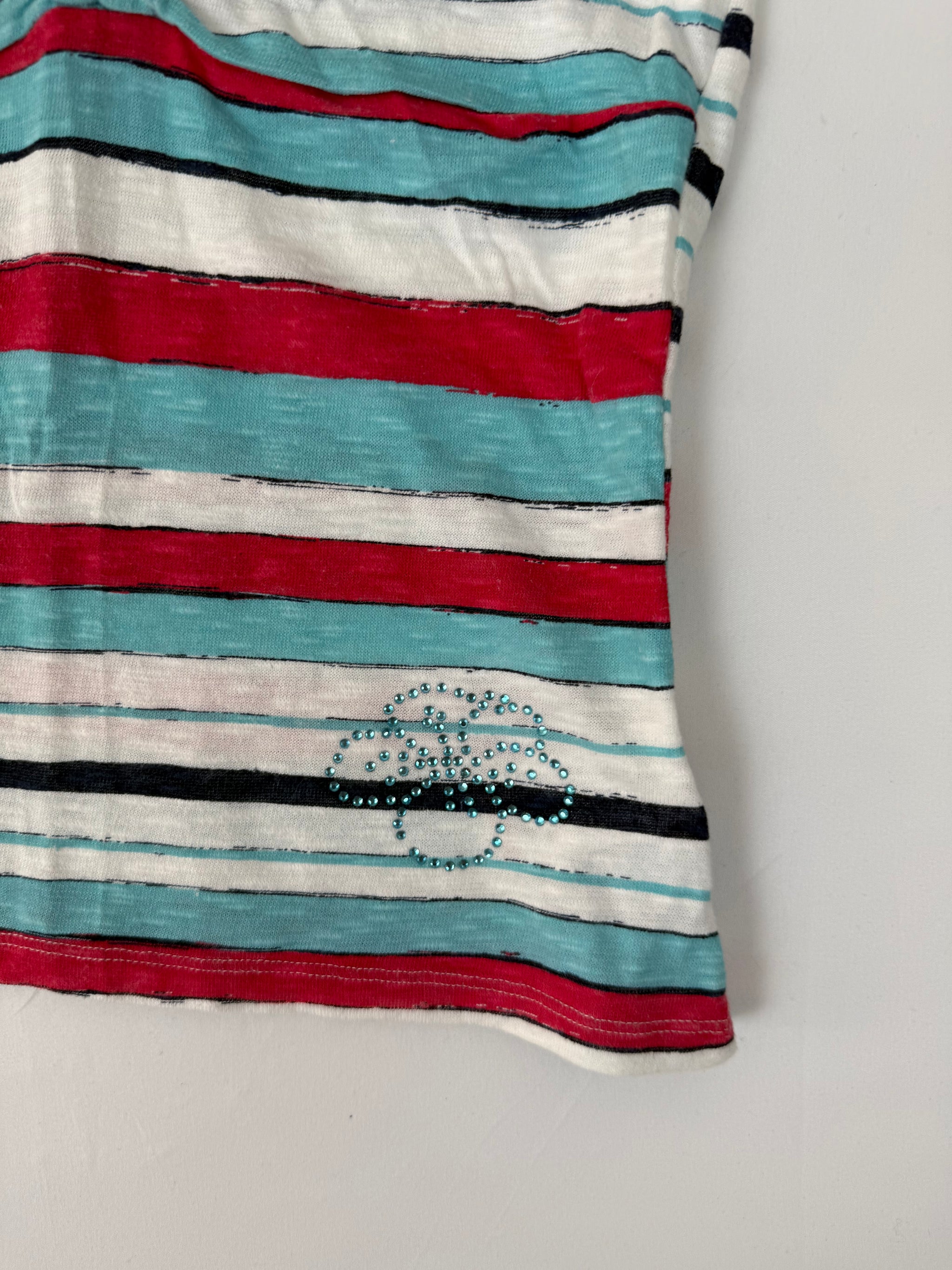 Blue striped cotton top (S)