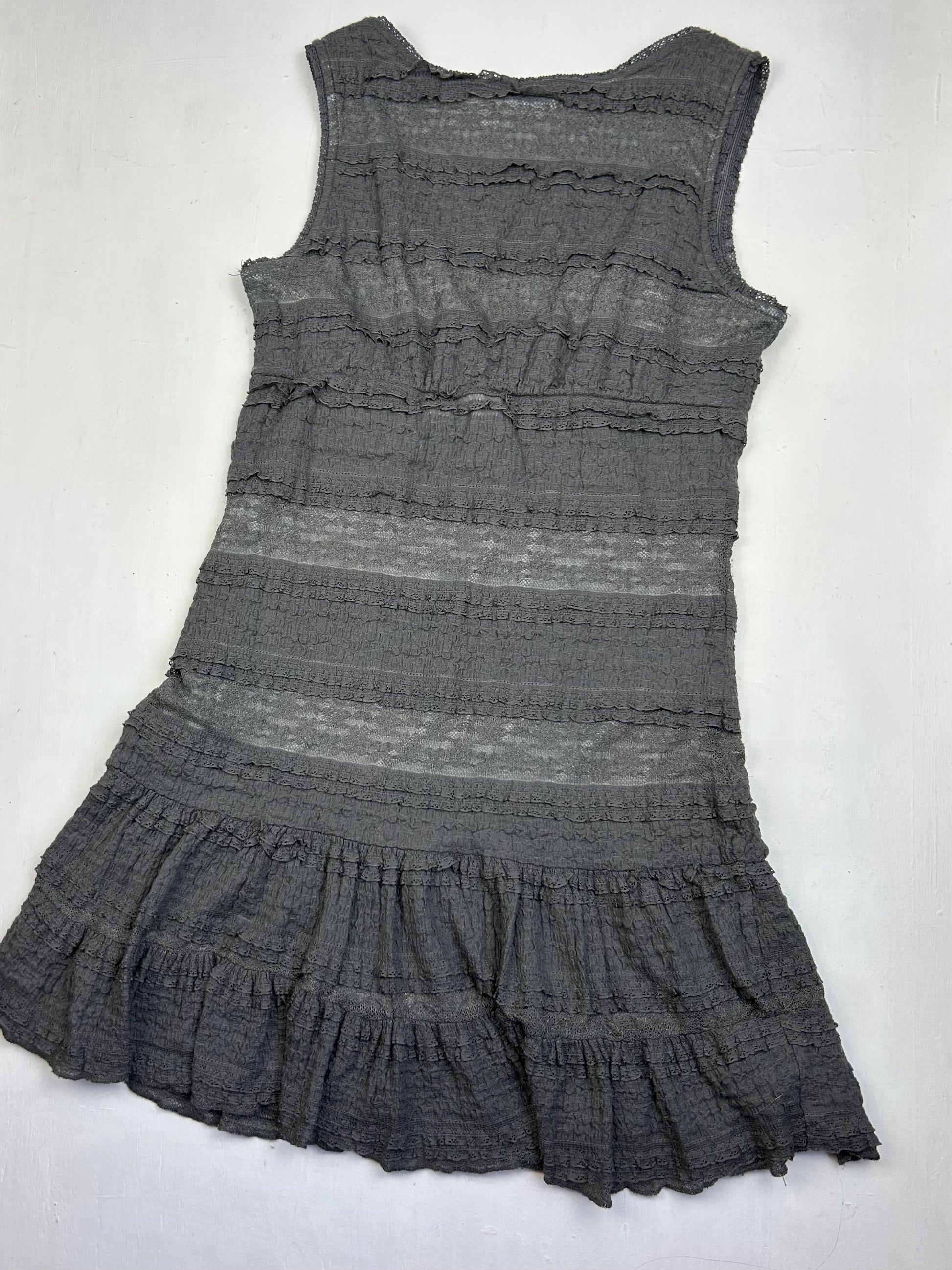 Grey pleated mini dress (M)