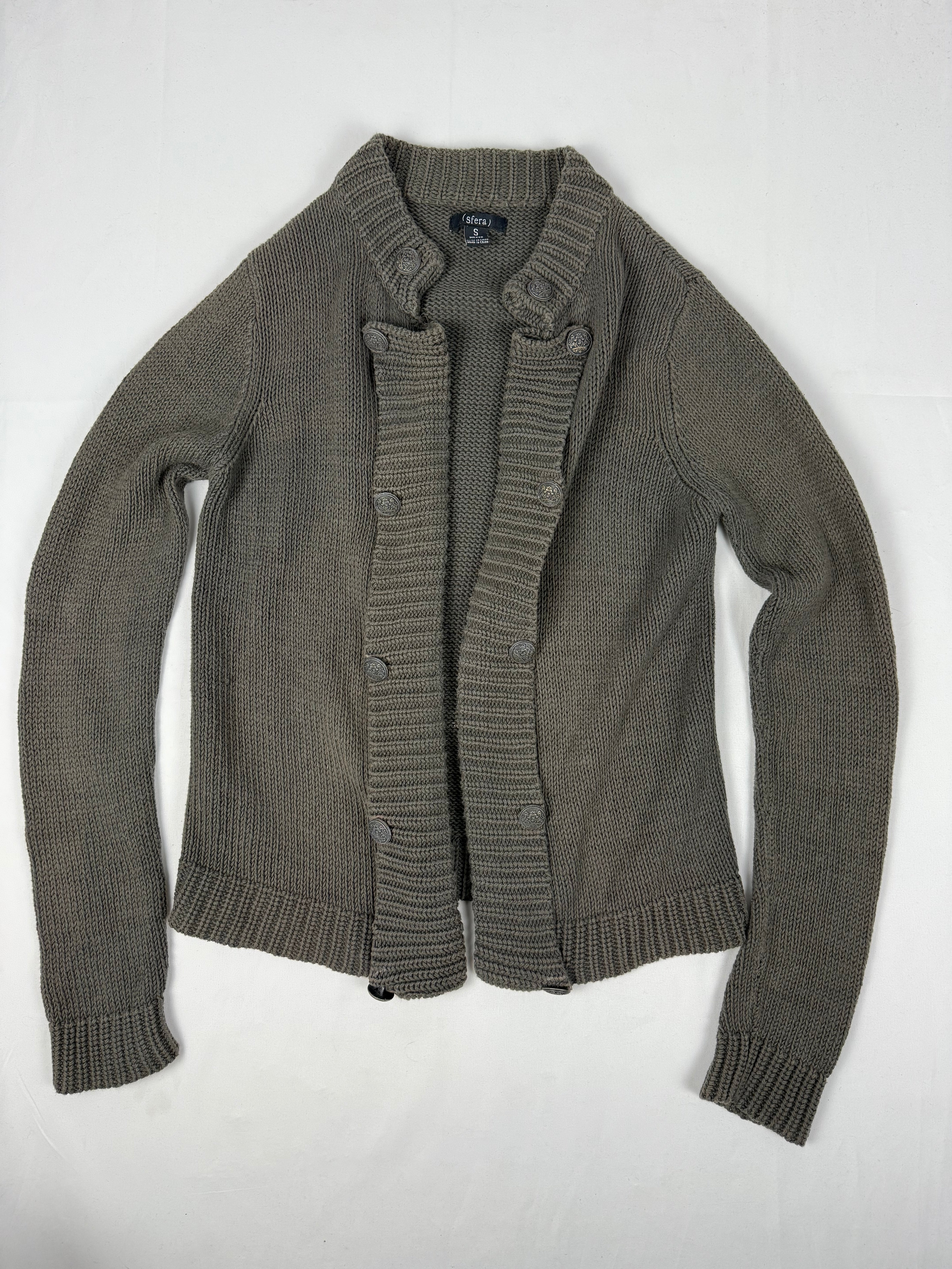 Khaki cardigan jumper (M)