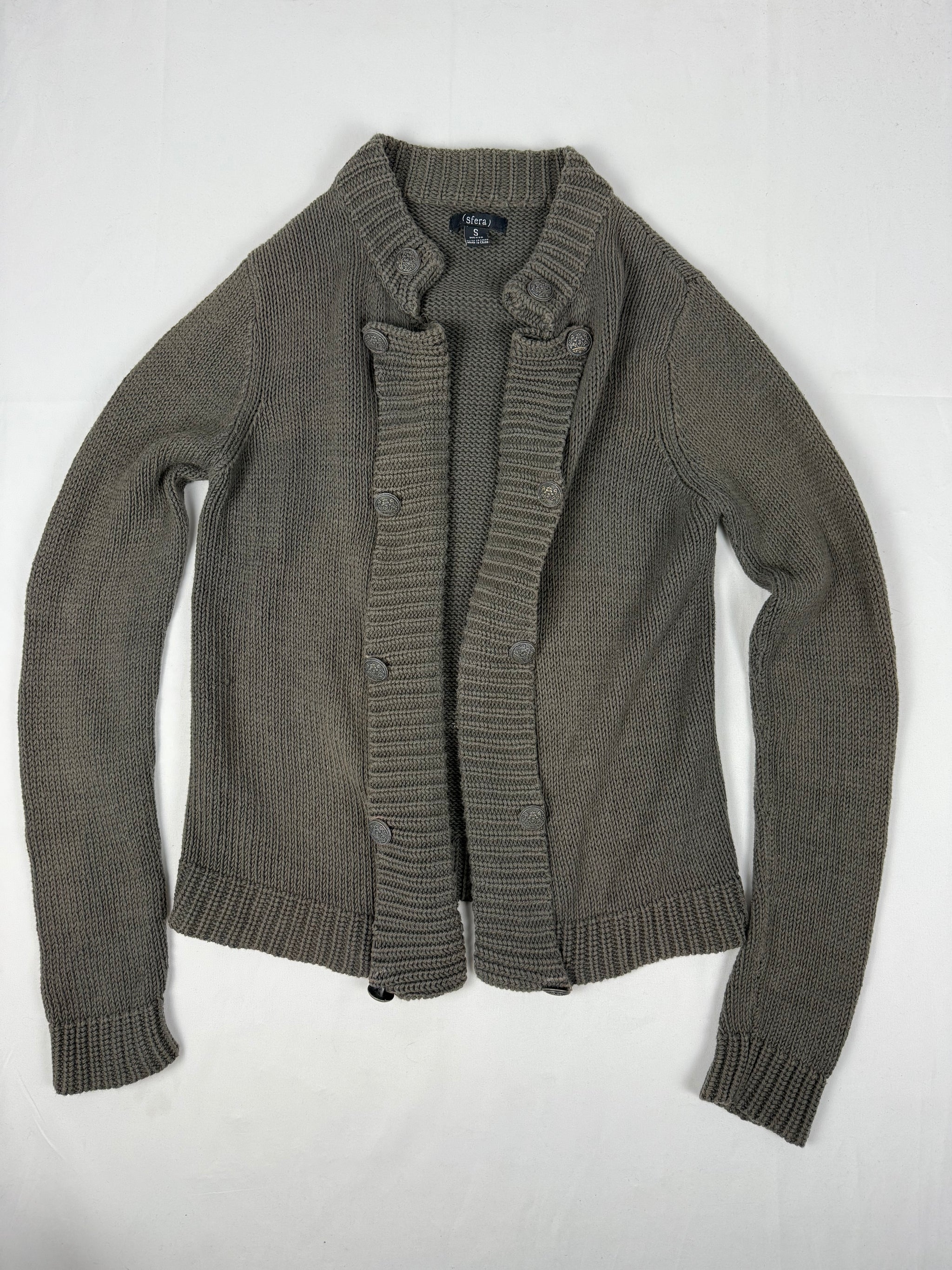 Khaki cardigan jumper (M)
