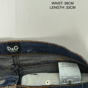 Blue denim sequins logo mini skirt (S/M)