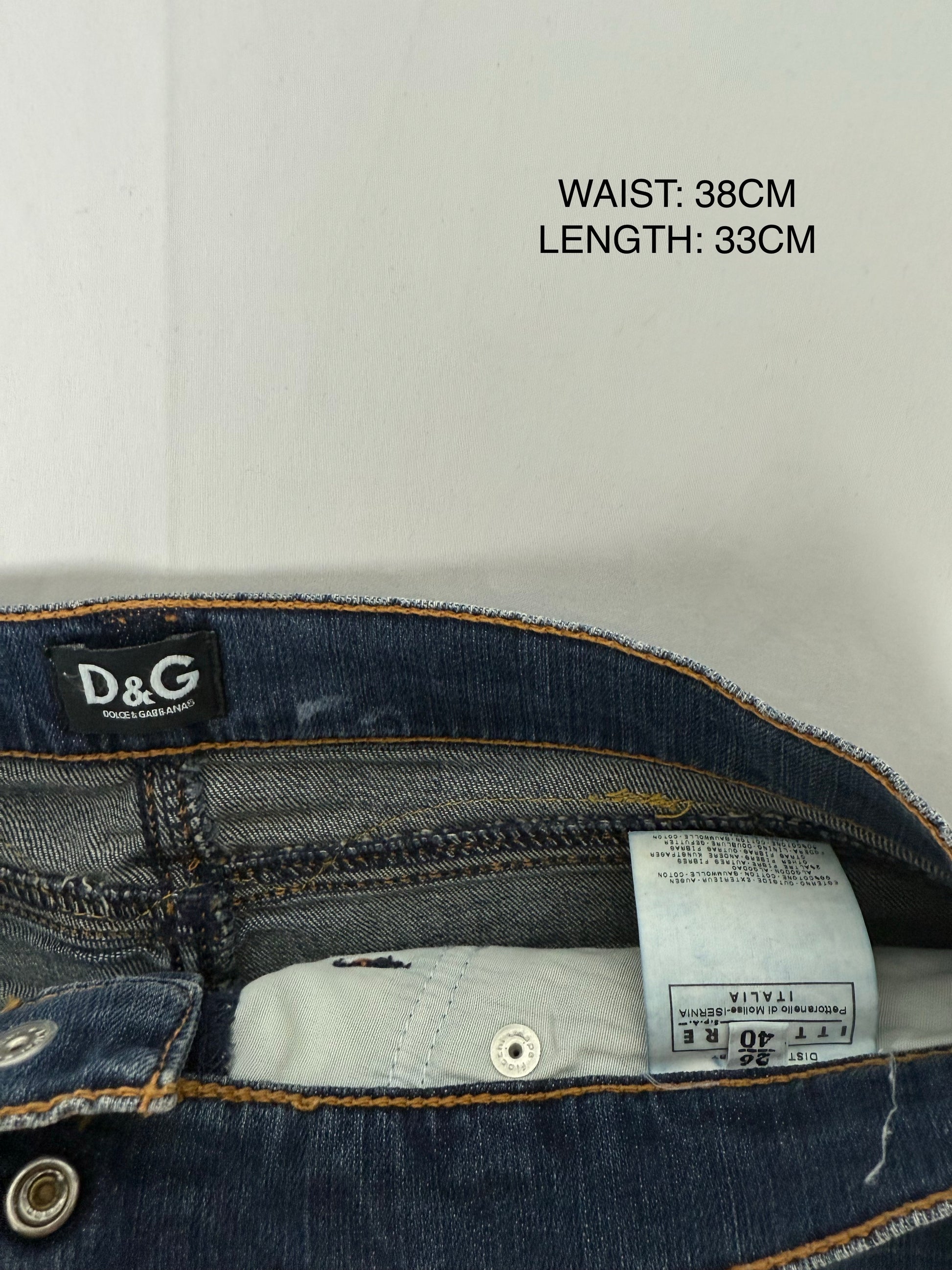 Blue denim sequins logo mini skirt (S/M)