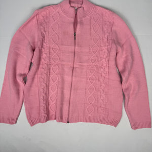 Pink zip up cardigan jumper (XL)