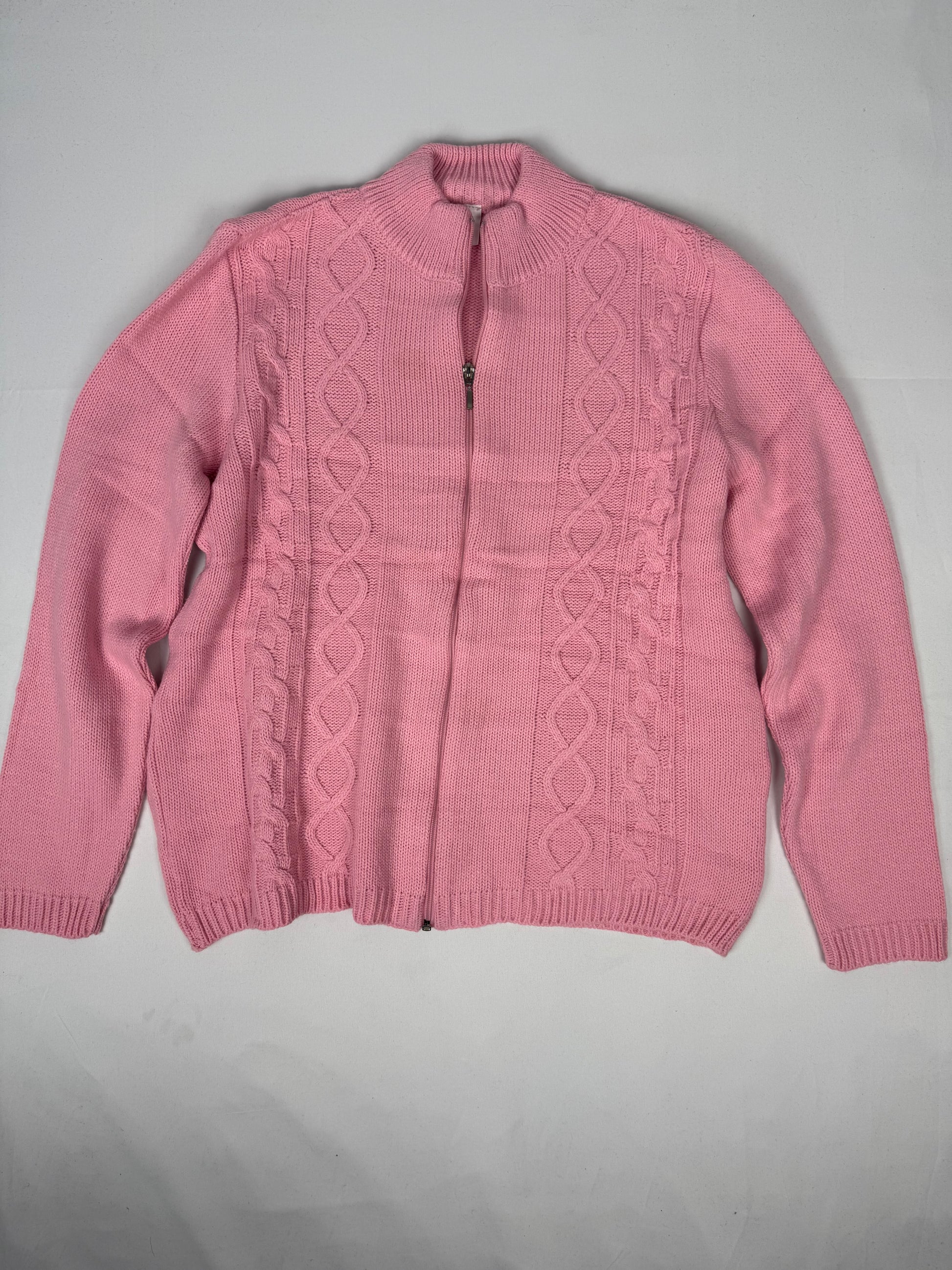 Pink zip up cardigan jumper (XL)