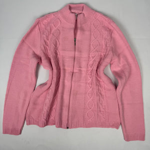 Pink zip up cardigan jumper (XL)