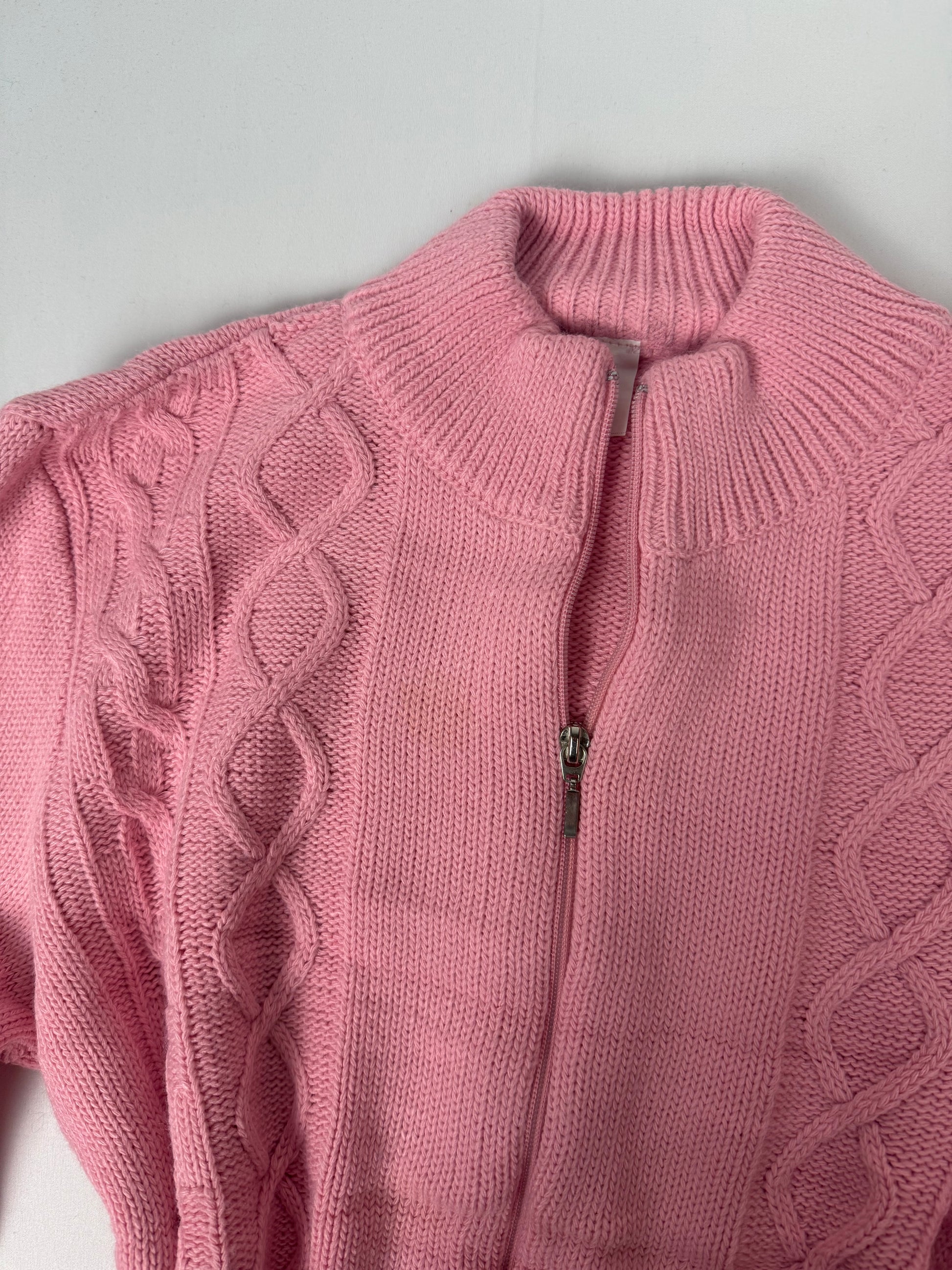 Pink zip up cardigan jumper (XL)