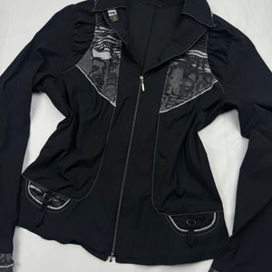 Black lightweight zip up office jacket (M)