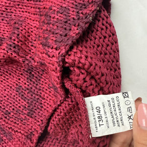 Red graphic knitted tank top (S/M)