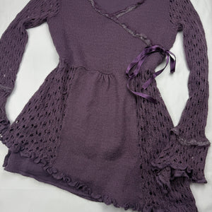Purple embroidered asymmetric jumper (M/L)