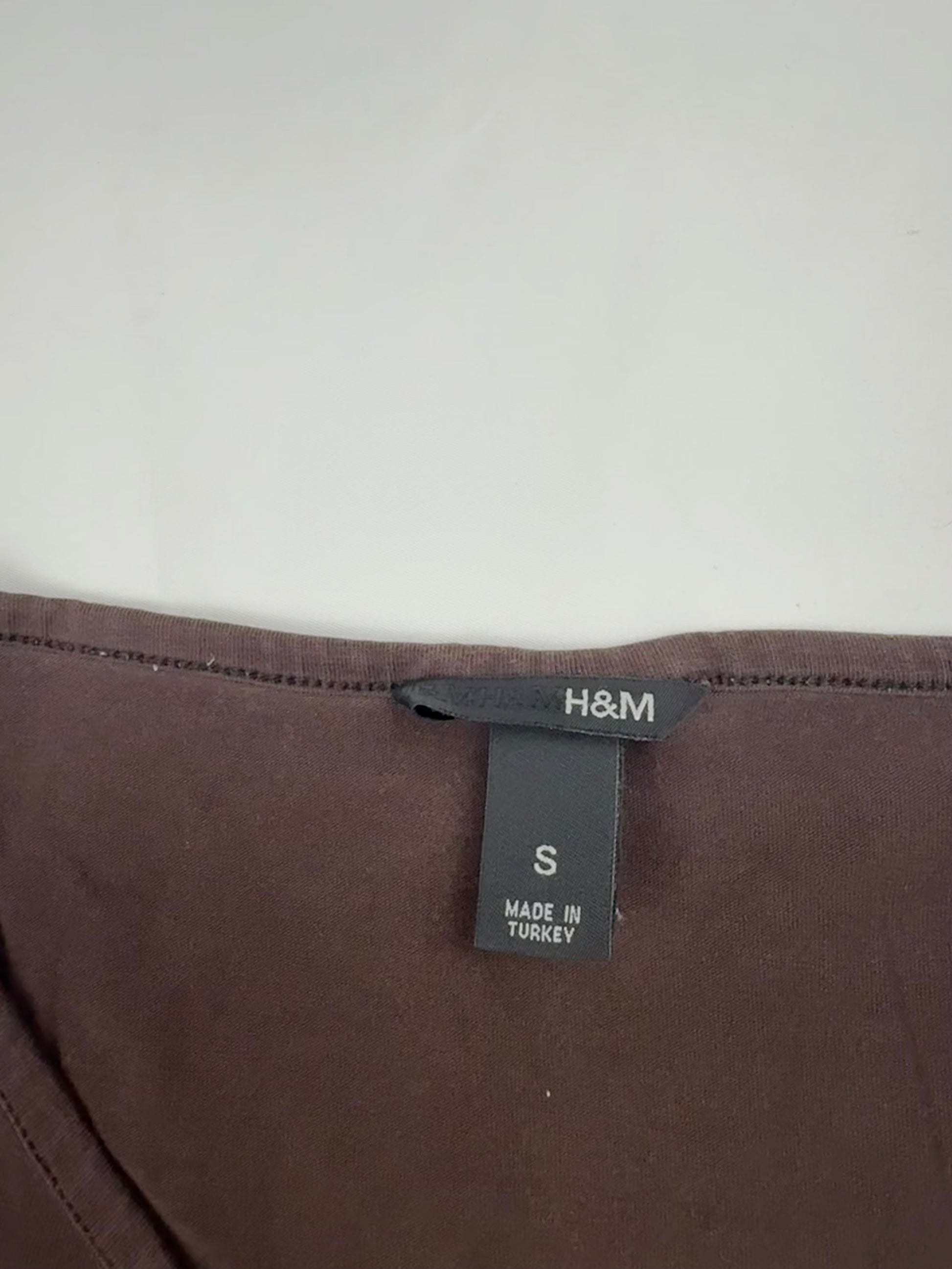 Brown 100% cotton tight fit tee (S)