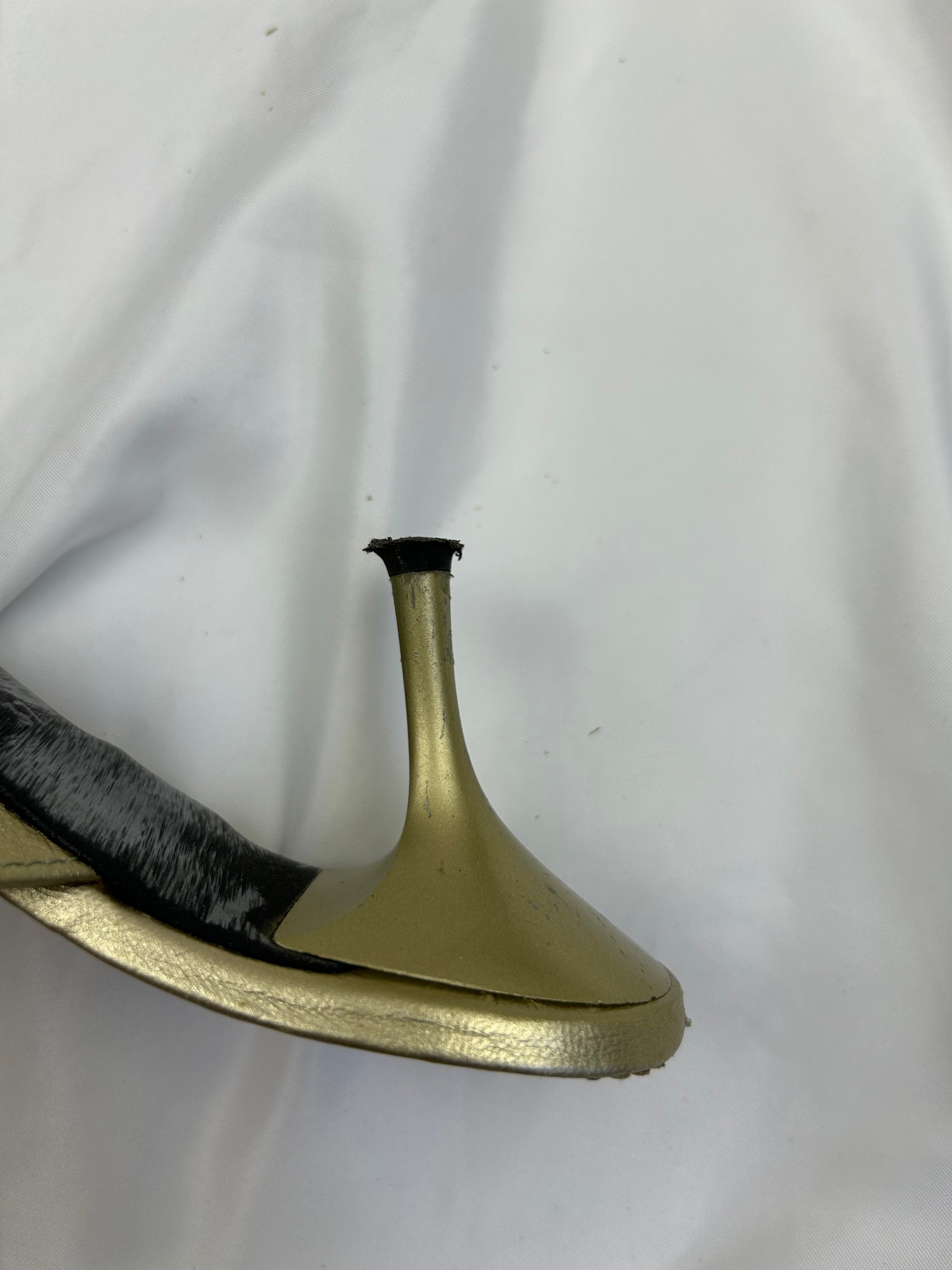 Gold 100% leather kitten heels mules (37)