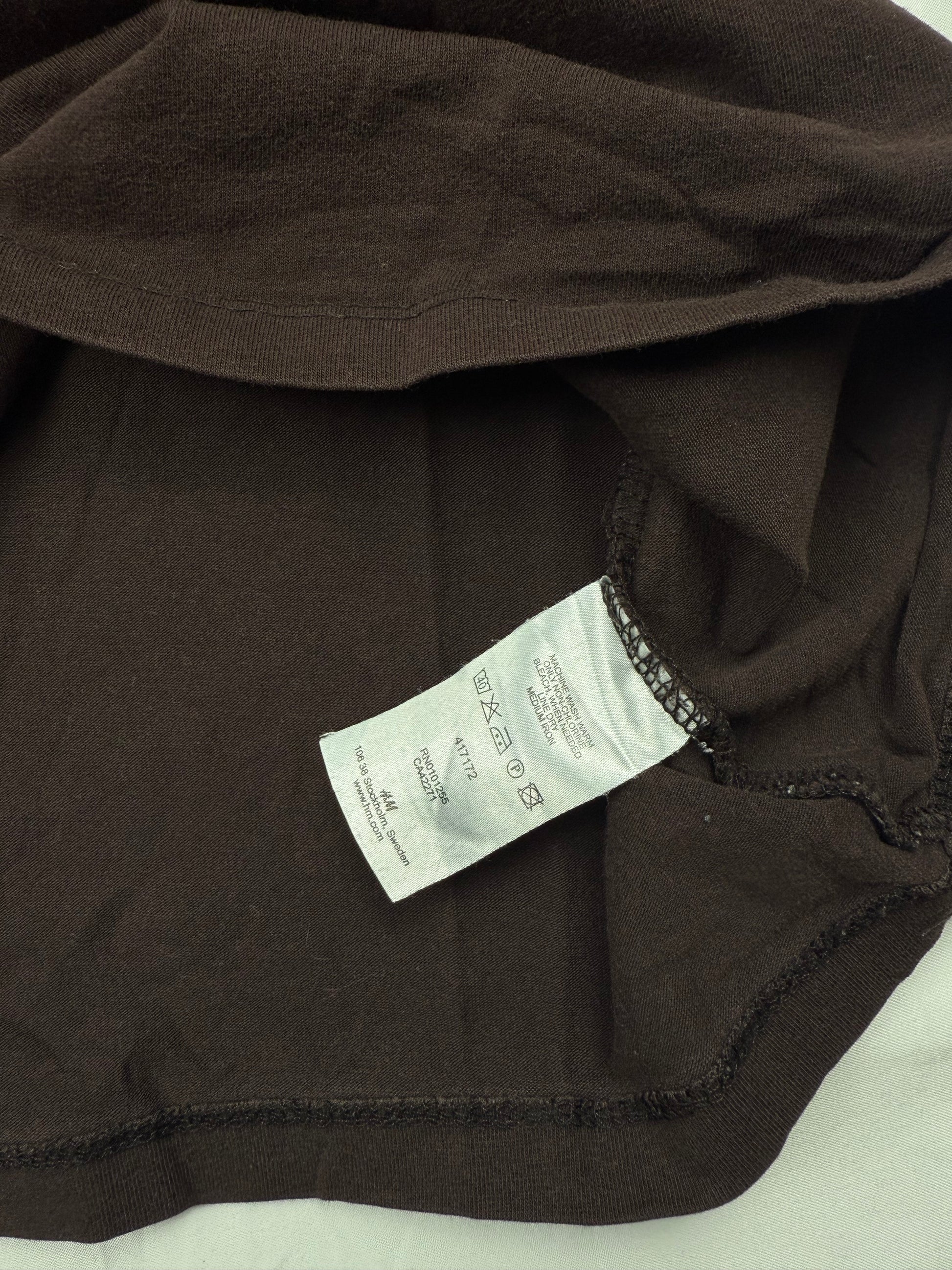 Brown 100% cotton tight fit tee (S)