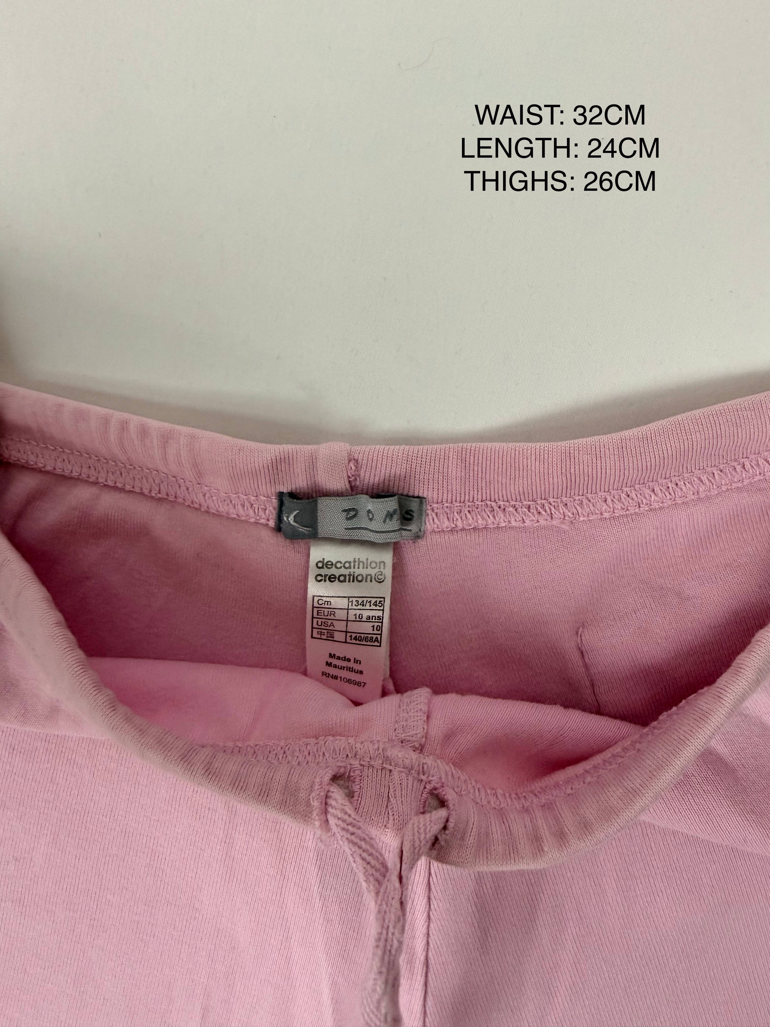 Baby pink cotton activewear mini short (S)