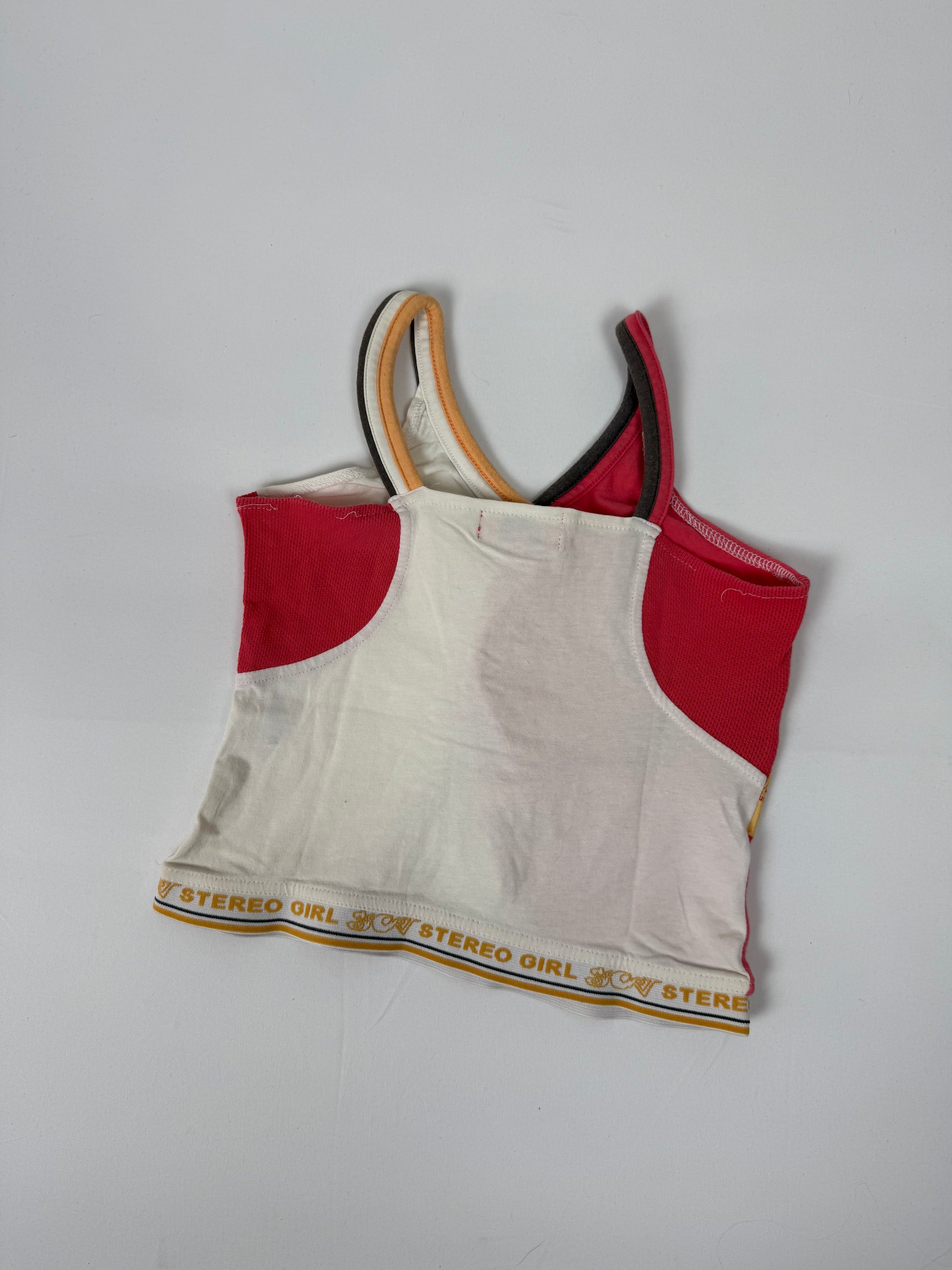Multicolor graphic activewear top (XS)