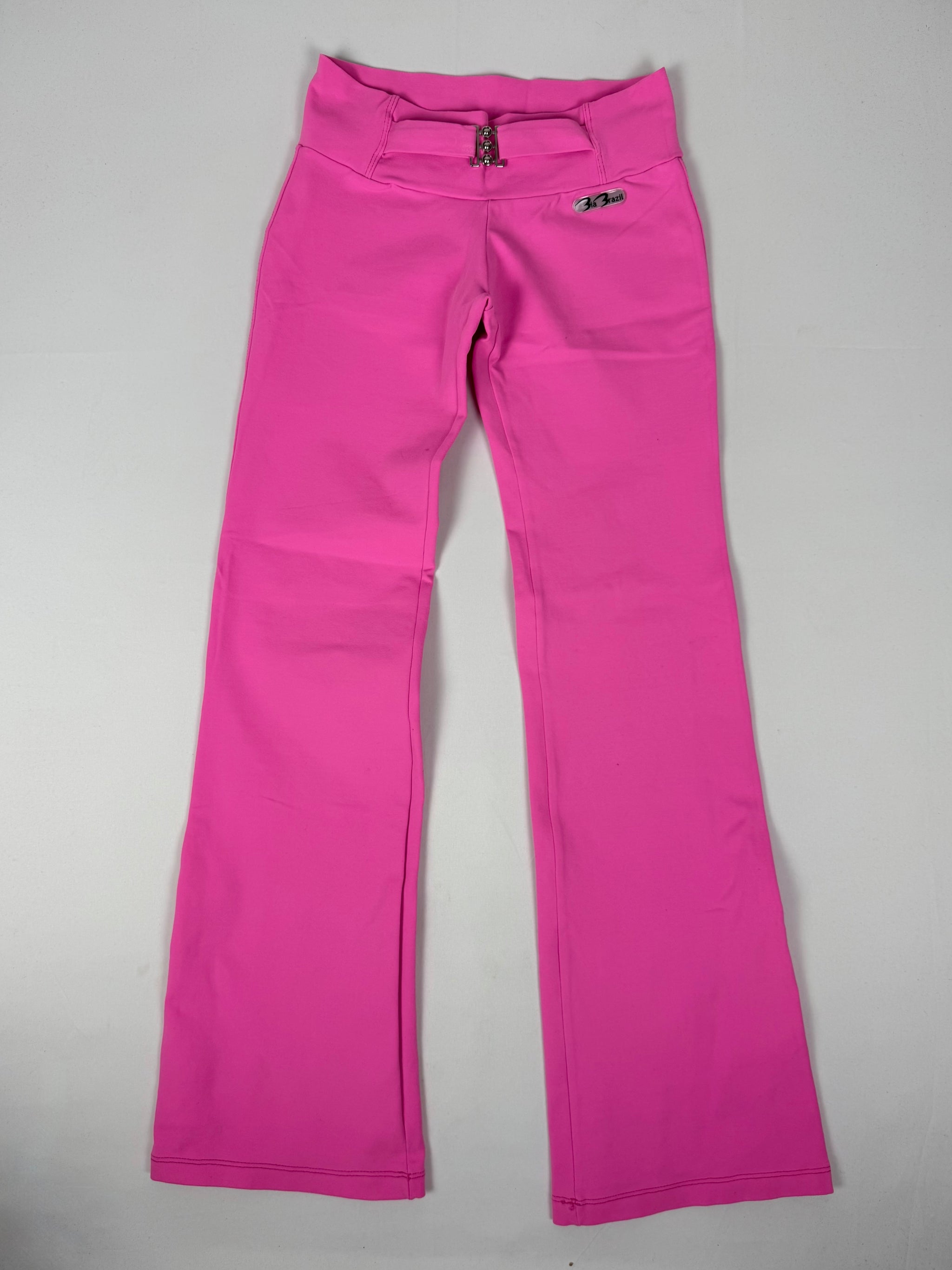 Pink stretchy activewear flare pants (S/M)